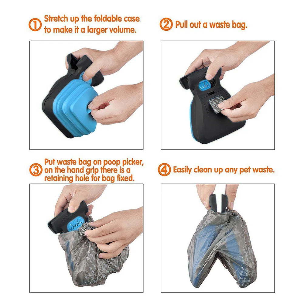 "Travel Pooper Scooper for Dogs with Foldable Design and Eco Bags"