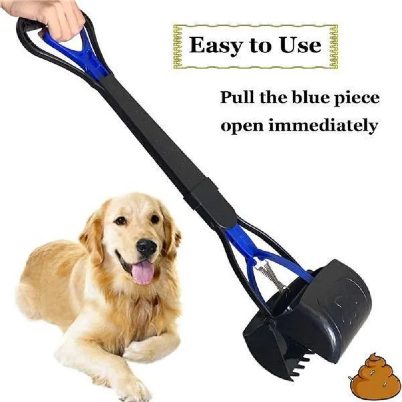 Pooper Scooper for Dogs - Heavy Duty Long Handle Jaw Clamp for Efficient Cleanup