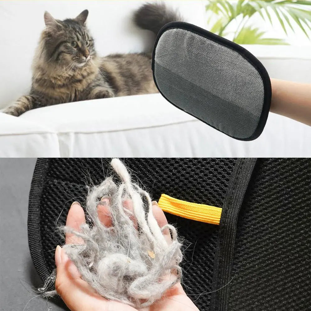 Static Pet Hair Remover Gloves - Grooming Brush for Sofa, Carpet & Clothes