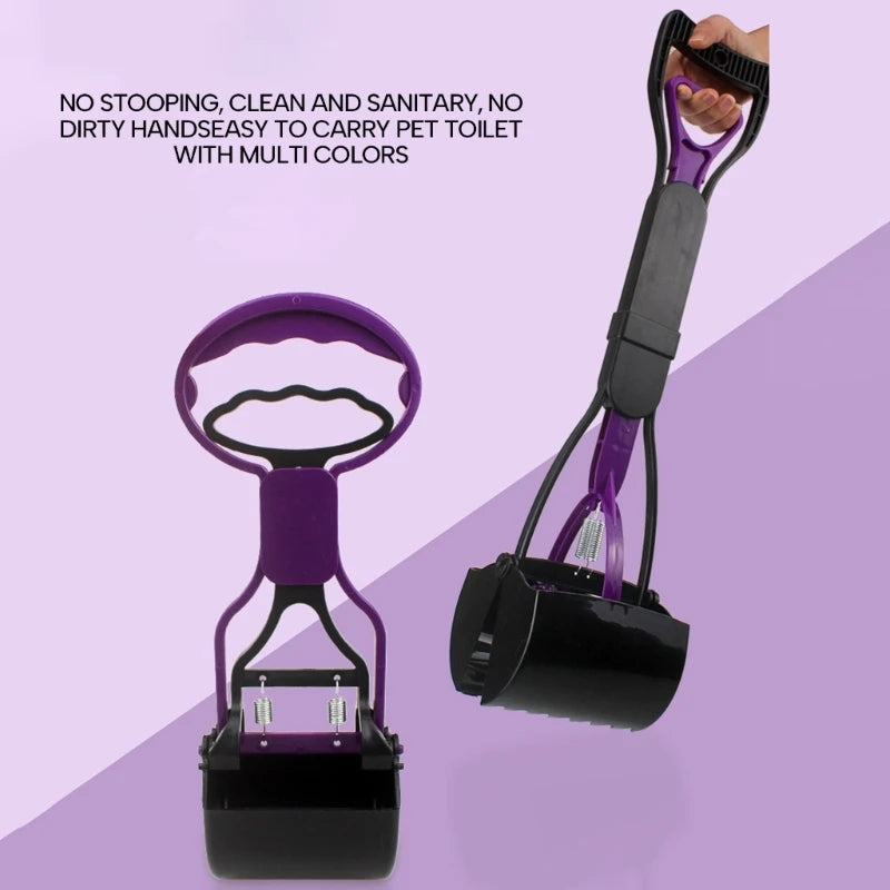 Pet Poop Scooper with Long Handle - Jaw Scoop for Hygienic Waste Pickup